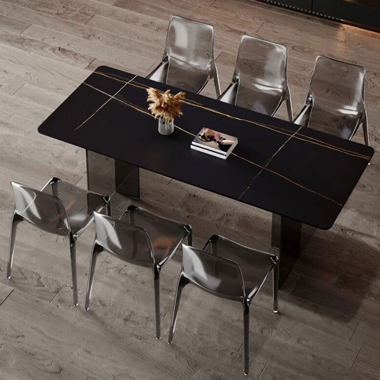 Table à manger en pierre moderne médiévale, Table à Double piédestal pour cuisine