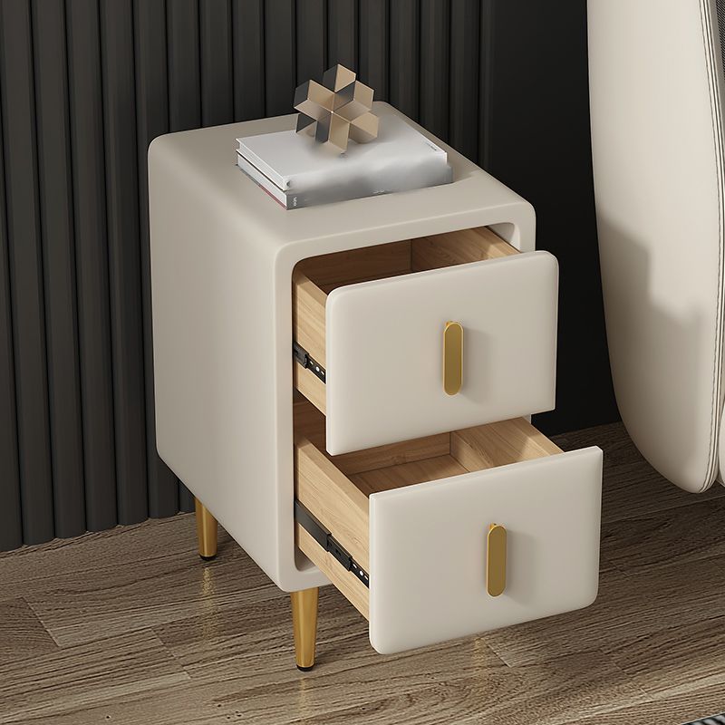 Modern 20'' Tall Bed Nightstand 2-Drawer Storage Faux Leather Legs Included Nightstand Clearhalo 'Bedroom Furniture' 'furn' 'furn_night_stand' 'Furniture' 'night_stand' 'Nightstands' 1200x1200_7e88a134-9507-40ba-ab24-493a2a298048