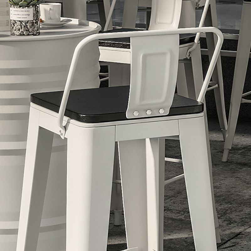 Industrial White Counter Stools Iron Wooden Bar Bristol Stools with Square Seat Clearhalo 'Bar Furniture' 'Bar Stools' 'bar_stools' 'furn' 'furn_bar_stools' 'furniture_bar_stools' 'Kitchen & Dining Furniture' 'kitchen&dining_furn' 'kitchen' 'kitchen_furn' Furniture' 1200x1200_7e88cb31-a59f-4926-914d-d2dc30b4b128