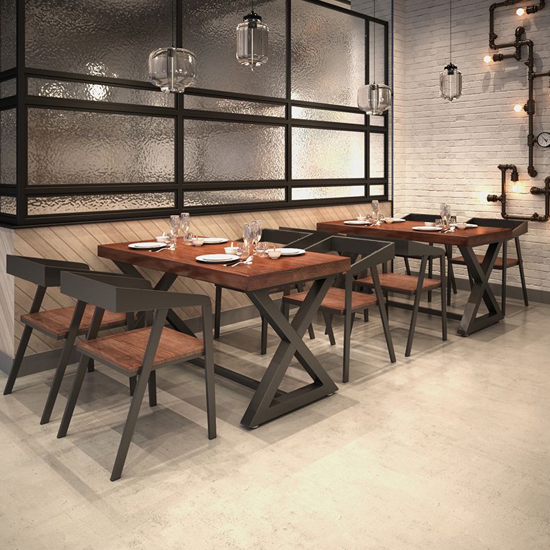 Industrial Pine Wood Table for Restaurant Rectangle Dining Table with Trestle Base Clearhalo ' dining_table' 'Dining Tables & Seating' 'Dining Tables' 'furn' 'furn_dining_table' 'Furniture' 'furniture_dining_table' 'Kitchen & Dining Furniture' 'kitchen&dining_furn' 'kitchen' 'kitchen_dining_table' 1200x1200_7e8a262b-aa65-471b-bce8-d98e9feecb34