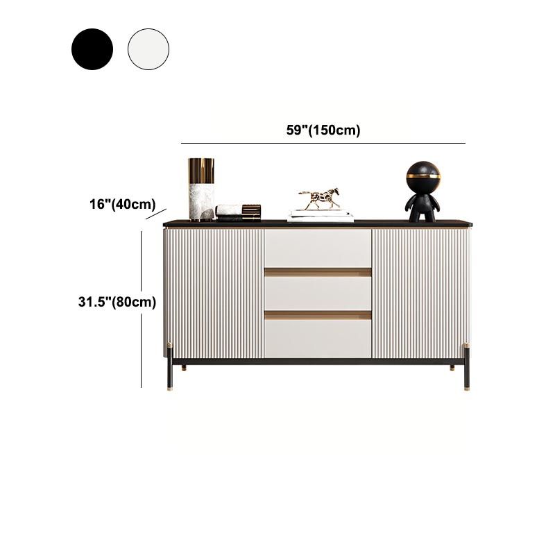 Sintered Stone Storage Cabinet Luxury Rectangle Sideboard for Home Clearhalo 'buffet_sideboard' 'Buffets & Sideboards' 'furn' 'furn_buffet_sideboard' 'Furniture' 'Kitchen & Dining Furniture' 1200x1200_7e8b3087-cd94-41fa-ac04-ef7f78ebd314