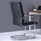 Chaise de conférence moderne à armes fixes sans roues chaise de bureau de gestion du cuir