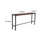 Rectangle Pine Wood Top Bar Table in Brown Modern Bistro Table with Black Trestle Base