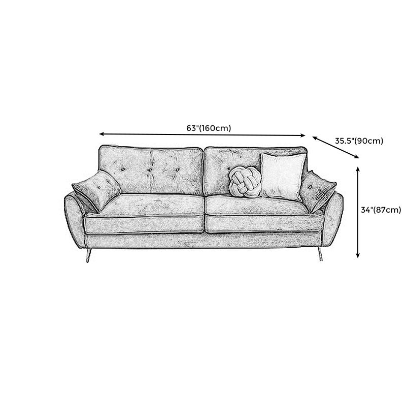 Contemporary Pillow Top Arm Sofa Loose Back Velvet Couch for Living Room Clearhalo 'furn' 'furn_sofas' 'Furniture' 'furniture_sofas' 'Living Room Furniture' 'Sofa' 'sofas' 1200x1200_7e8deb38-7ad2-4892-8915-a34564ae995d