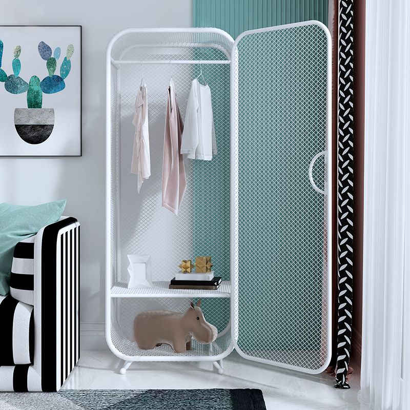 Contemporary Wardrobe Closet Metal Wardrobe Cabinet for Bedroom Clearhalo 'Armoires & Wardrobes' 'armoires_wardrobes' 'Bedroom Furniture' 'furn' 'furn_armoires_wardrobes' 'Furniture' 1200x1200_7e8f4091-5b35-4ec5-a784-e26f8c2ed525