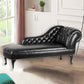 Traditional Upholstered Chaise Lounge Couch Leather Chaise Lounge Chair with Arms