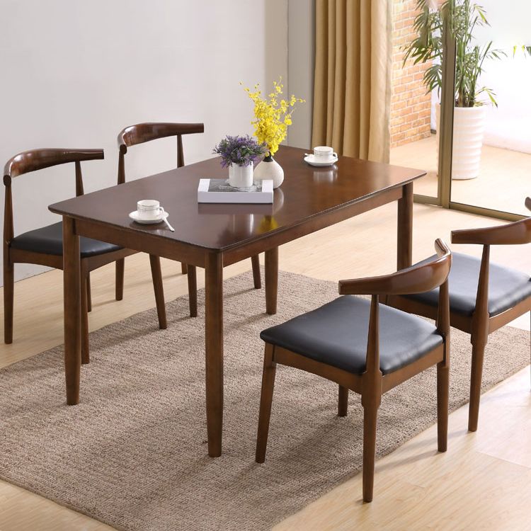 Contemporary Style Side Chair Wood Open Back Dining Chair for Dining Room