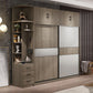 Freestanding Solid Wood Wardrobe Armoire Contemporary Wardrobe with Drawer