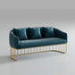 Contemporary Blue/Gray Sofa with Tuxedo Arm and Pillows for Apartment
