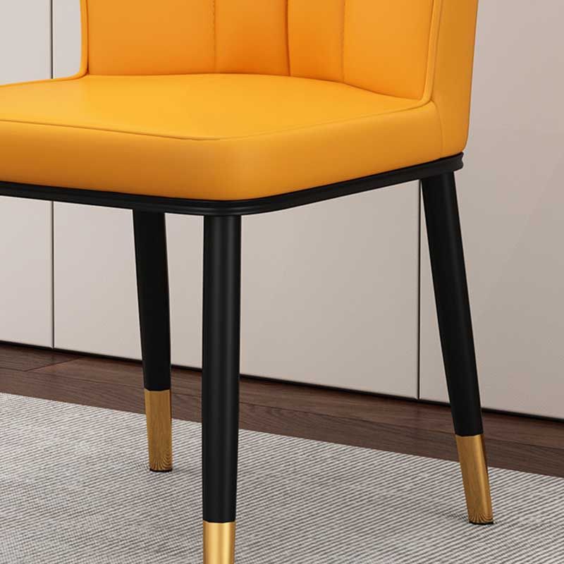 Modern Indoor Leather Parsons Chair 36"H Armless Dining Chair for Restaurant Clearhalo ' kitchen&dining_furn' 'Dining Chairs' 'Dining Tables & Seating' 'dining_chair' 'furn' 'furn_dining_chair' 'Furniture' 'furniture_dining_chair' 'Kitchen & Dining Furniture' 'kitchen' 1200x1200_7e9444d7-8d15-410c-a75e-793406ca0955