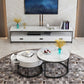 Meuble TV moderne avec 3 tiroirs, console multimédia de rangement ouverte