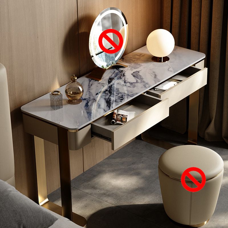 2 Schubladen 29,52 "Hochwaschtisch mit Stuhlstein -Top -Schminktisch