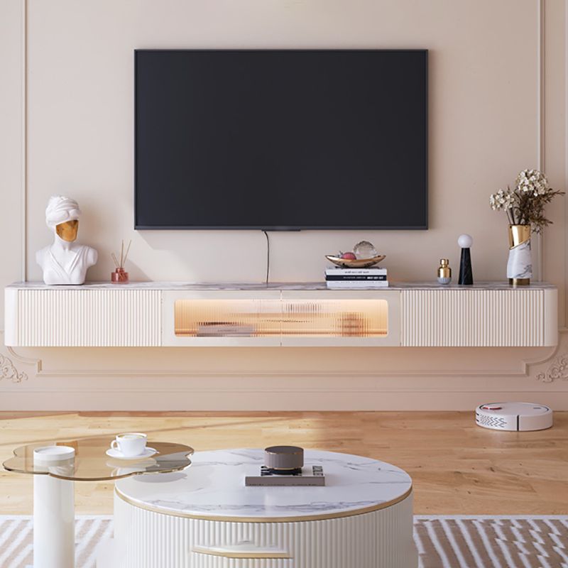 Wandmontierte TV-Ständer Holz geschlossener Speichermedienkonsole mit Glastür, 12 "D x 9" h