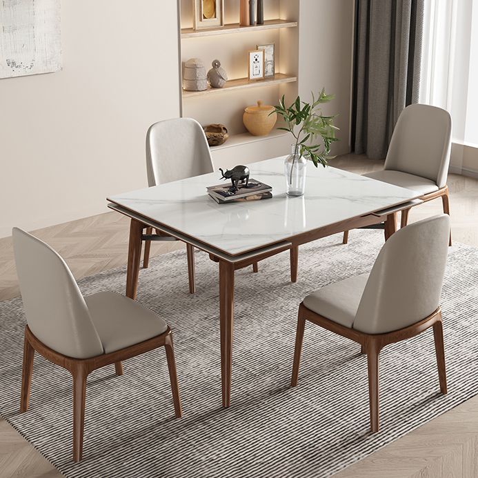 Midcentury Stone Dining Table Rectangle 4 Legs Furniture,43.3"L x 31.5"W x 30.7"H Clearhalo ' dining_table' 'Dining Tables & Seating' 'Dining Tables' 'furn' 'furn_dining_table' 'Furniture' 'furniture_dining_table' 'Kitchen & Dining Furniture' 'kitchen&dining_furn' 'kitchen' 'kitchen_dining_table' 1200x1200_7e9998bd-659f-4aec-9906-3d5944c7230b