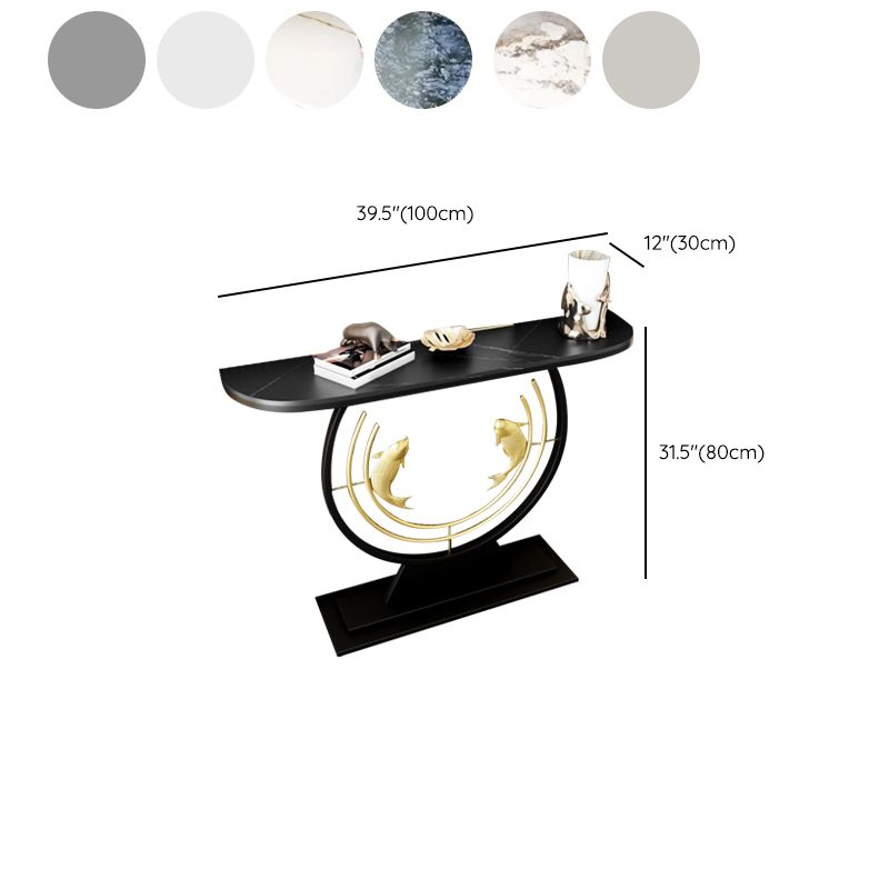 Tavolo console contemporanea a forma di luna tavolo console in pietra per sala