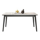 Rectangle Fixed Dining Table Industrial Sintered Stone White Home Table