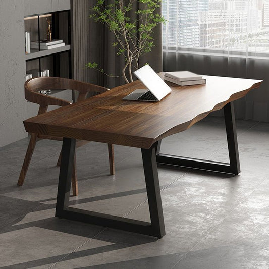 29.5 "H Hedendaags eenvoudige houten kantoorbureau Home Writing Desk met slee -basis