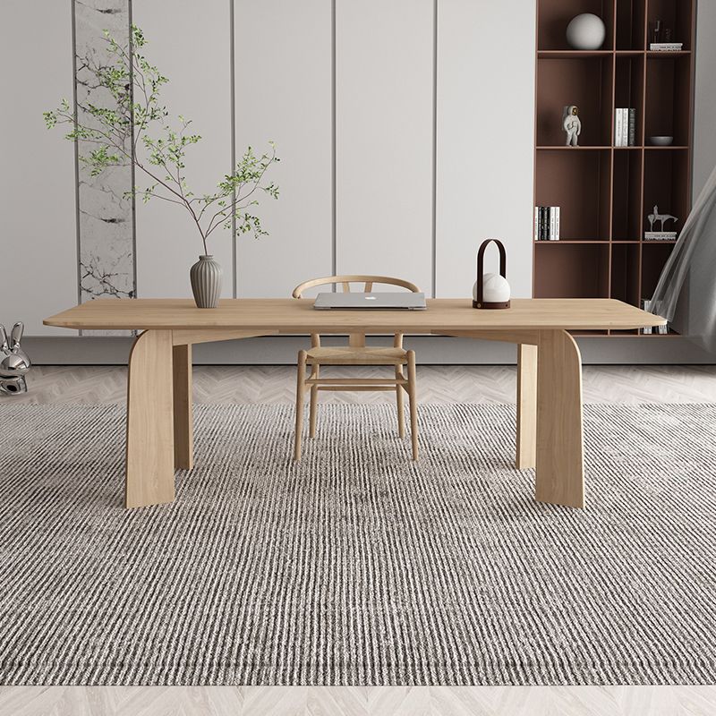Rectangle 4 Legs Dining Table Simple Style Solid Wood Dinette Table for Home Clearhalo ' dining_table' 'Dining Tables & Seating' 'Dining Tables' 'furn' 'furn_dining_table' 'Furniture' 'furniture_dining_table' 'Kitchen & Dining Furniture' 'kitchen&dining_furn' 'kitchen' 'kitchen_dining_table' 1200x1200_7e9c724a-75f6-4628-971c-d9cafb65faca