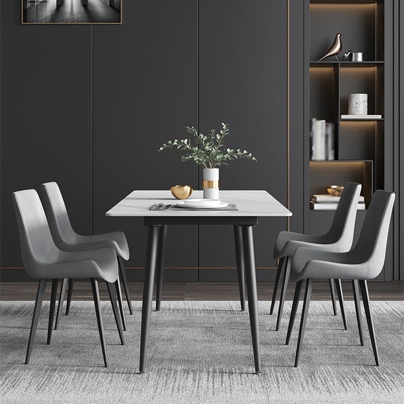 Modern Metal Dining Set 1/2/5/6/7 Pieces Rectangle Dining Table Set Clearhalo 'Dining Room Sets' 'Dining Tables & Seating' 'dining_room_set' 'furn' 'furn_dining_room_set' 'Furniture' 'furniture_dining_room_set' 'Kitchen & Dining Furniture' 1200x1200_7e9dc009-8f7d-4aab-a379-c66516f3d07b