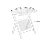 Tavolo di fascia alta in vetro 21.6 "tavolo da gambe a croce alta con scaffale per soggiorno