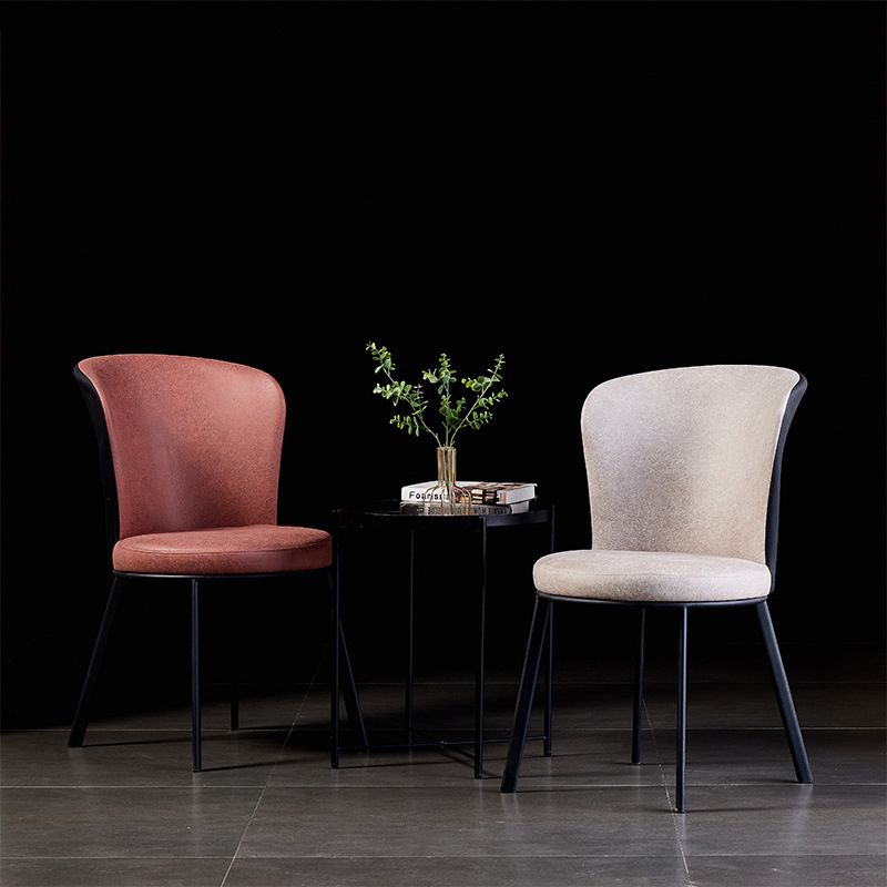 Modern Leather Dining Side Chair Upholstered Solid Back Armless Chairs Clearhalo ' kitchen&dining_furn' 'Dining Chairs' 'Dining Tables & Seating' 'dining_chair' 'furn' 'furn_dining_chair' 'Furniture' 'furniture_dining_chair' 'Kitchen & Dining Furniture' 'kitchen' 1200x1200_7e9e0c20-0189-4e5b-850d-af127ea189db