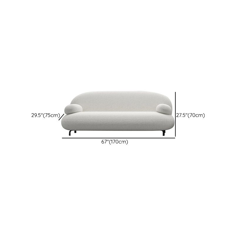 Moderne 27,55 "H weiße Wolle Kissen Top Arm Sofa für Wohnzimmer