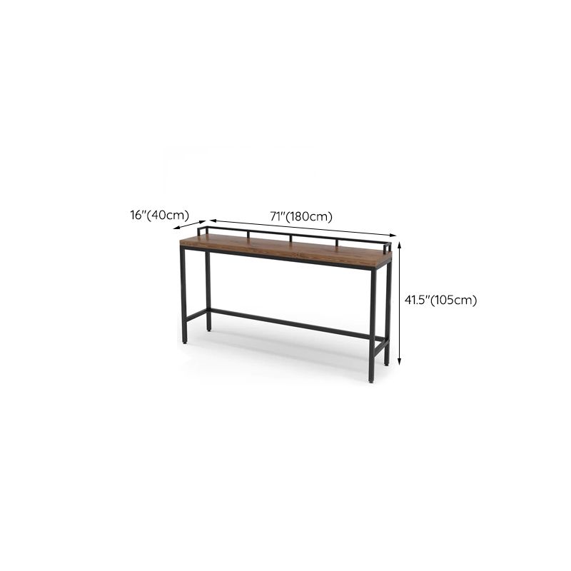 Modern 41.3"H Bar Table Black Iron Solid Wood Pub Table for Living Room Clearhalo 'Bar Furniture' 'Bar Tables' 'bar_tables' 'furn' 'furn_bar_tables' 'Furniture' 'Kitchen & Dining Furniture' 1200x1200_7e9f34ef-3bd1-41c0-9ba5-c6af9f1e7c9c