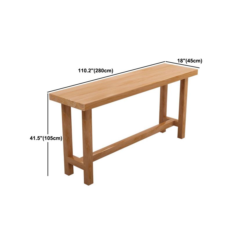 1/5/6/11 Pieces Modern Bar Table Set Rectangle Pine Wood Bistro Set with Footrest