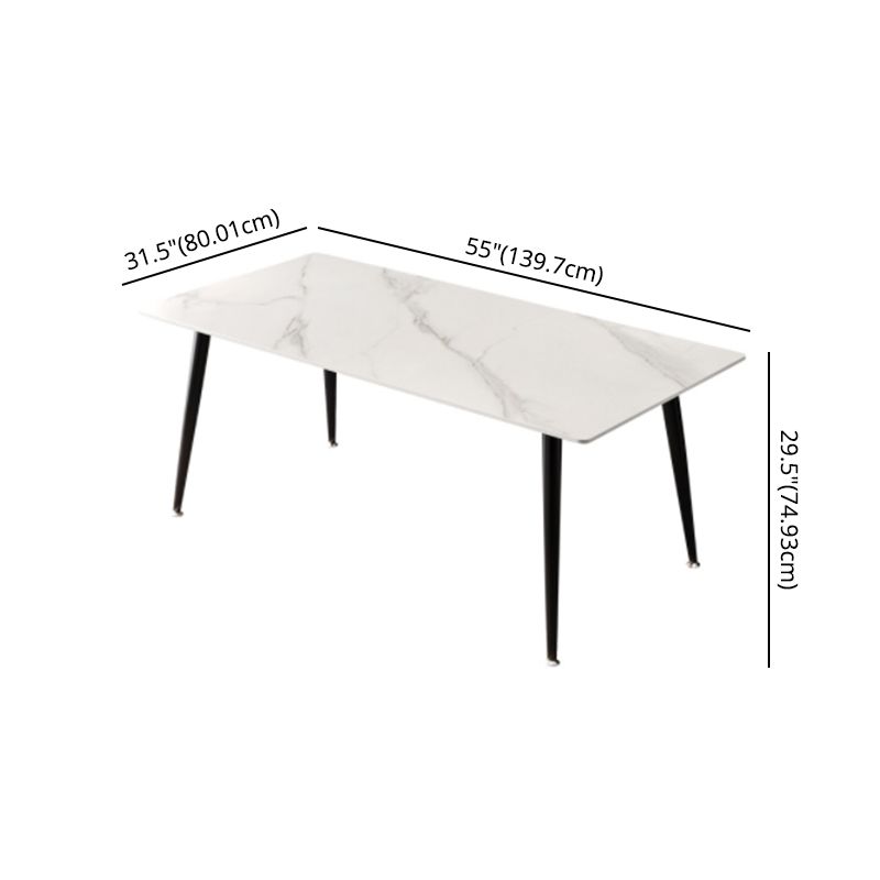 Fixed Sintered Stone Top Kitchen Table Set with 4 Legs Base Dining Table Sets for Home Clearhalo 'Dining Room Sets' 'Dining Tables & Seating' 'dining_room_set' 'furn' 'furn_dining_room_set' 'Furniture' 'furniture_dining_room_set' 'Kitchen & Dining Furniture' 'kitchen&dining_furn' 'kitchen' 1200x1200_7ea0963a-a470-4590-8b83-e20680fabae6