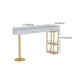 Glam Gold Iron Bar Dining Table White Stone Top Indoor Bistro Table with Drawer Clearhalo 'Bar Furniture' 'Bar Tables' 'bar_tables' 'furn' 'furn_bar_tables' 'Furniture' 'furniture_bar_tables' 'Kitchen & Dining Furniture' 1200x1200_7ea2319e-1e5c-4898-aa90-c22ef4c8fe25