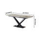 Rectangle Traditional Luxury Dining Table Grey Sintered Stone Table with Black Metal Pedestal Base Clearhalo ' dining_table' 'Dining Tables & Seating' 'Dining Tables' 'furn' 'furn_dining_table' 'Furniture' 'furniture_dining_table' 'Kitchen & Dining Furniture' 'kitchen&dining_furn' 'kitchen' 'kitchen_dining_table' 1200x1200_7ea33eac-6f2c-4b29-9f89-1b19e7eedc59