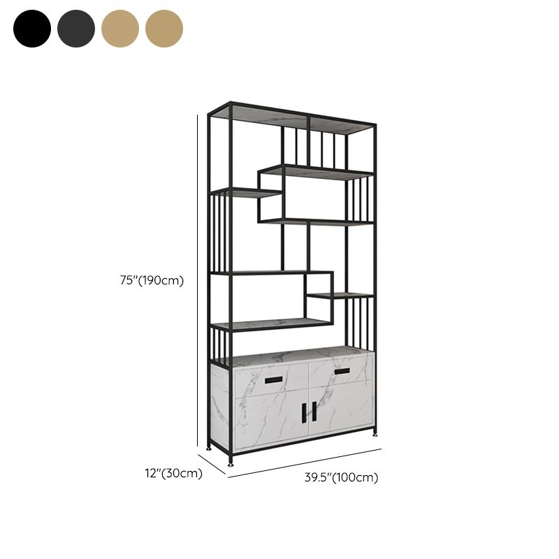 Glam Shelf Bookcase Open Back Metal Book Shelf for Study Room Clearhalo 'Bookcases' 'furn' 'furn_bookcases' 'Furniture' 'Office Furniture' 1200x1200_7ea37a52-a612-4d04-a2ad-61110b85ed58