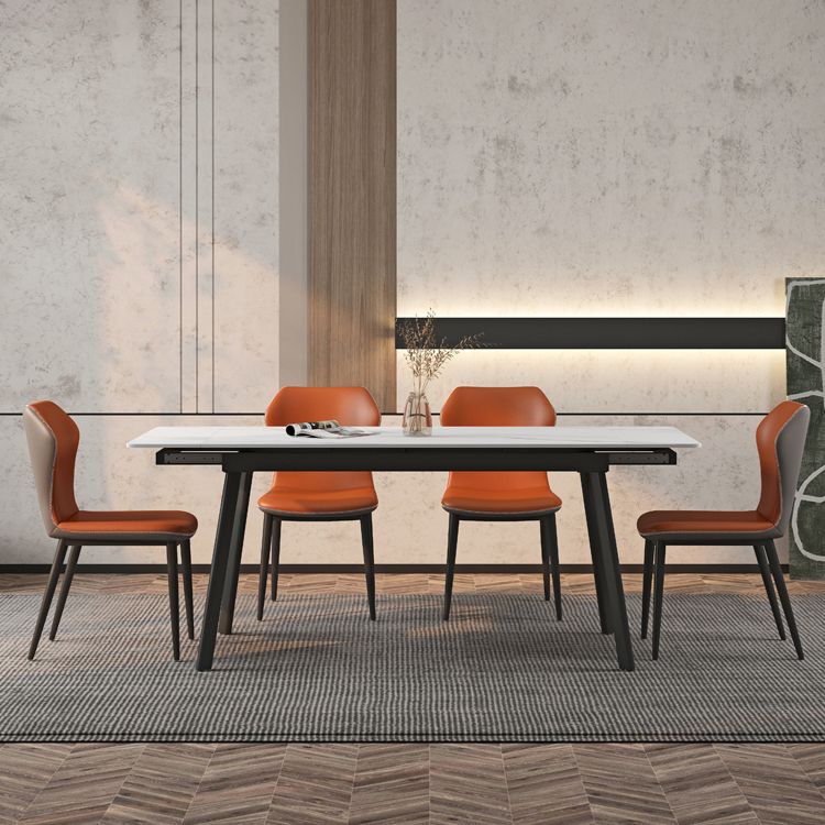 Contemporary Style Extendable Table Stone Rectangle Dining Table for Dining Room Clearhalo ' dining_table' 'Dining Tables & Seating' 'Dining Tables' 'furn' 'furn_dining_table' 'Furniture' 'furniture_dining_table' 'Kitchen & Dining Furniture' 'kitchen&dining_furn' 'kitchen' 'kitchen_dining_table' 1200x1200_7ea3dde8-f818-4d48-a715-6754b40447cd