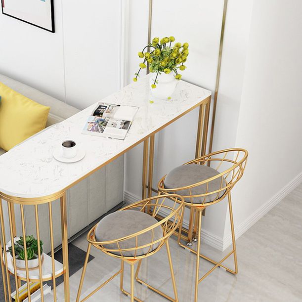 Tabourets de bar rond en métal tabourets à manger sans bras avec base en métal doré