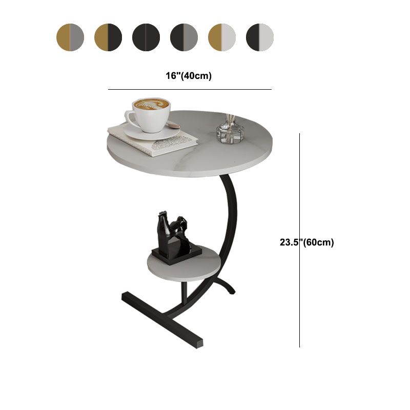 End Table with Storage and Shelf Modernist Slate Abstract Side Table Clearhalo 'Coffee & Accent Tables' 'End & Side Tables' 'end_side_tables' 'furn' 'furn_end_side_tables' 'Furniture' 'Living Room Furniture' 1200x1200_7ea44be0-b46f-4190-8972-bf12fae19dc6