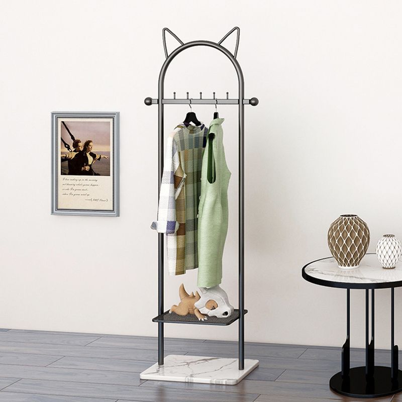 Metal Hall Stand, Hall Tree with Storage Shelf & Hanging Rail, Gold and Black Clearhalo 'Entry & Mudroom Furniture' 'furn' 'furn_hall_tree_coat_racks' 'Furniture' 'Hall Trees & Coat Racks' 'hall_tree_coat_racks' 1200x1200_7ea45411-55a3-4c50-803d-8b715d583809