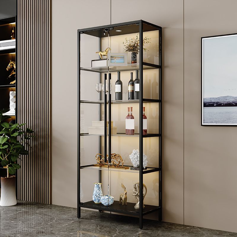 Glam Curio Curio Porte in vetro a buffet in metallo per camera da letto