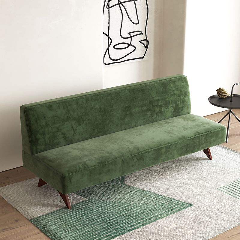Samt 29,52 "breites Kiefernsofa für Wohnzimmer grünes armloses Sofa