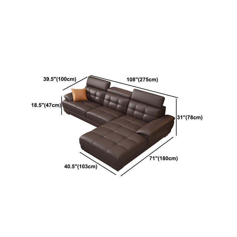 Sofá estacionario de brazo de cuero genuino resistente a las manchas contemporáneos