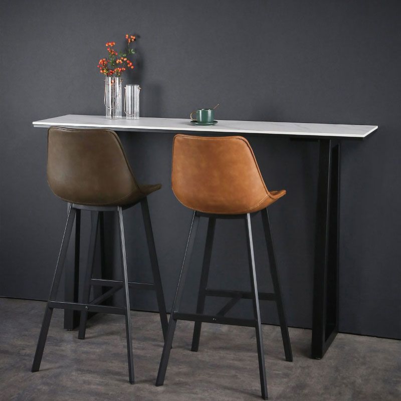 Industrial White Top Counter Table 42-inch Height Table for Living Room Clearhalo 'Bar Furniture' 'Bar Tables' 'bar_tables' 'furn' 'furn_bar_tables' 'Furniture' 'furniture_bar_tables' 'Kitchen & Dining Furniture' 'kitchen&dining_furn' 'kitchen' 1200x1200_7ea69ce6-0e99-4baa-9d37-f745f5312747