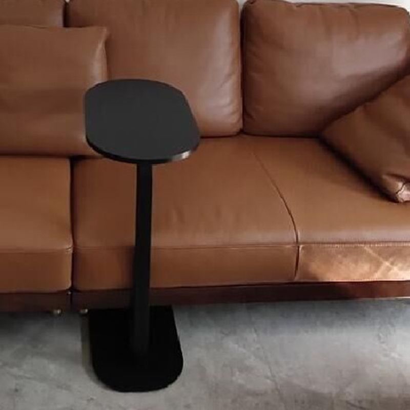 Table de l'extrémité piédestal moderne Table d'appoint Elliptique Faux Wood - 19,69 "W