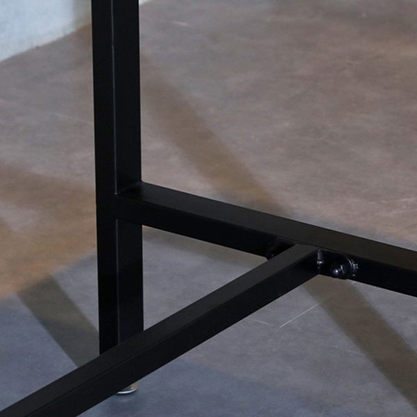 Wood Top Bar Counter Contemporary Bar Counter with Trestle Base in Black Clearhalo 'Bar Furniture' 'Bar Tables' 'bar_tables' 'furn' 'furn_bar_tables' 'Furniture' 'furniture_bar_tables' 'Kitchen & Dining Furniture' 1200x1200_7ea724b3-50a9-4597-bb53-23b211b9e85e