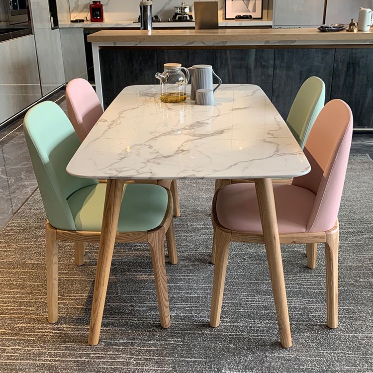 Stone Dining Site Table Simplicity Rectangle Dining Table with Wood 4 Legs Clearhalo ' dining_table' 'Dining Tables & Seating' 'Dining Tables' 'furn' 'furn_dining_table' 'Furniture' 'furniture_dining_table' 'Kitchen & Dining Furniture' 'kitchen&dining_furn' 'kitchen' 'kitchen_dining_table' 1200x1200_7ea72db6-f3a1-4011-9a68-a71aac547aa9