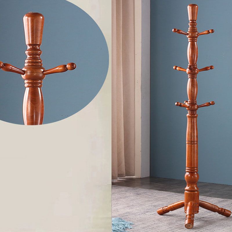 Hall d'entrée moderne du milieu du siècle cintre en bois avec 9 crochets