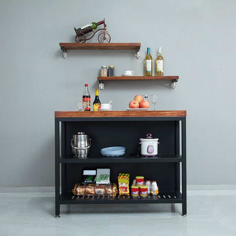 Modern Stationary Prep Table Wood Rectangular Prep Table for Home Use