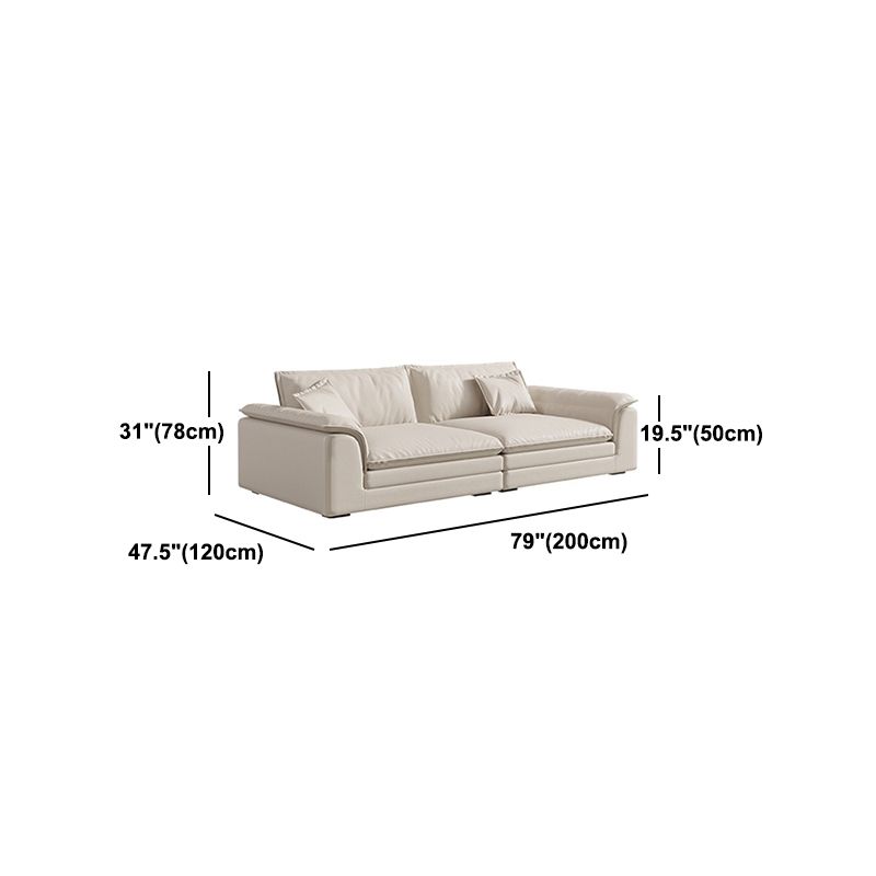 Nordic Sectional Latex Upholstery Filled Leather/flannelette Beige Sofa Clearhalo 'furn' 'furn_sectionals' 'Furniture' 'furniture_sectionals' 'Living Room Furniture' 'Sectionals' 1200x1200_7ea837f0-d7d8-4a3d-97c0-9713c9778139