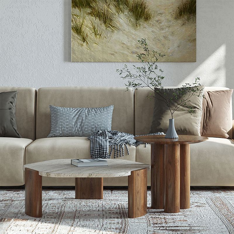 Rustic Side End Snack Table Brown Living Room Round 3 Legs Corner Table