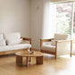 Solid Wood Sofa Square Arm Sofa with Loose Back in Natural Frame Clearhalo 'furn' 'furn_sofas' 'Furniture' 'Living Room Furniture' 'Sofa' 'sofas' 1200x1200_7ea9a81a-feaa-4580-aeef-1d03aee81df0