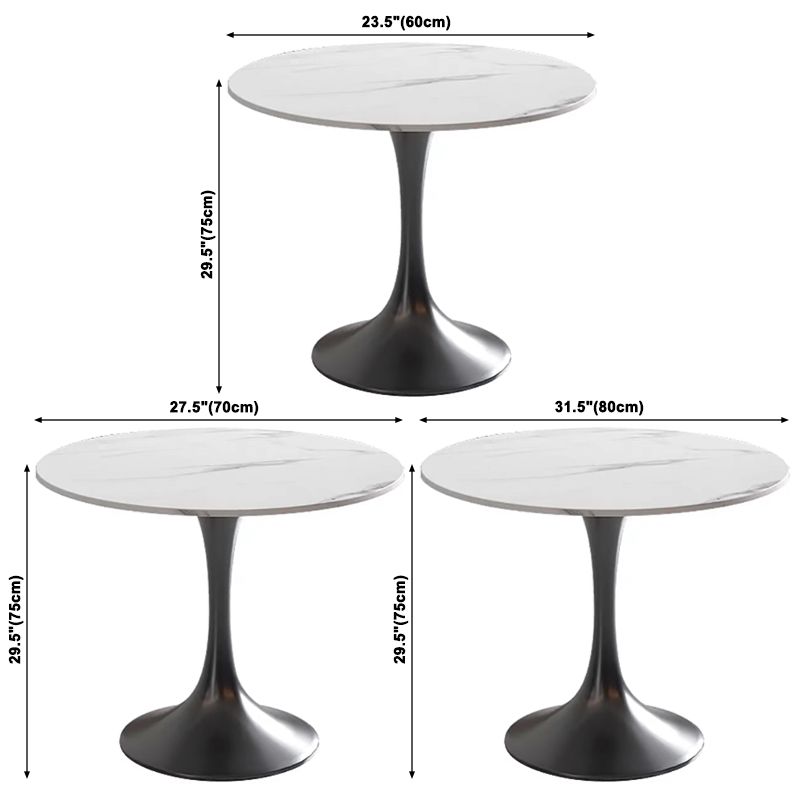 Glam White Standard Dining Table Round Shape Sintered Stone Dining Table with Tulip Base Clearhalo ' dining_table' 'Dining Tables & Seating' 'Dining Tables' 'furn' 'furn_dining_table' 'Furniture' 'furniture_dining_table' 'Kitchen & Dining Furniture' 'kitchen&dining_furn' 'kitchen' 'kitchen_dining_table' 1200x1200_7eaaca71-4db7-486b-8ab8-8041282f01b1