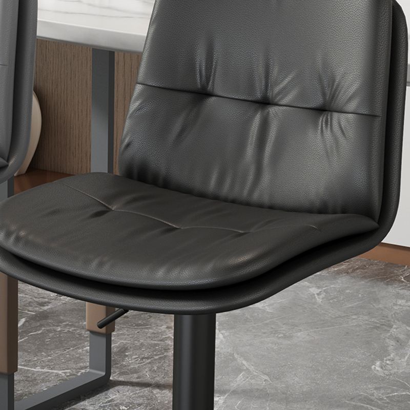 39.5" H Leather Swivel Barstool Nordic Adjustable Tall Stool for Indoor Clearhalo 'Bar Furniture' 'Bar Stools' 'bar_stools' 'furn' 'furn_bar_stools' 'furniture_bar_stools' 'Kitchen & Dining Furniture' 'kitchen&dining_furn' 'kitchen' 'kitchen_furn' Furniture' 1200x1200_7eabdf9f-c32e-4660-b148-481d32673a7a